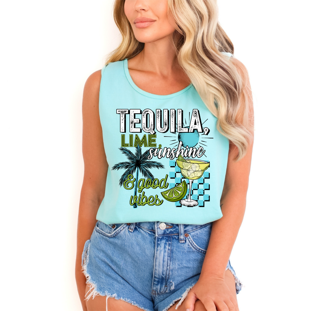 Tequila Lime Sunshine & Good Vibes Tank Top image 0