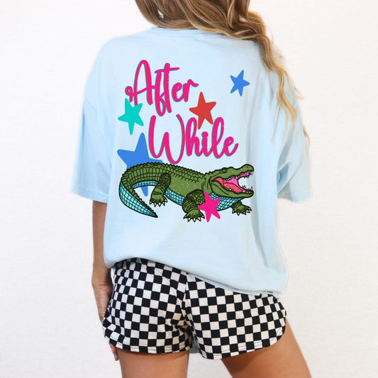 Later Alligator Tee – Cute Retro Alligator Graphic Shirt (Front & Back)