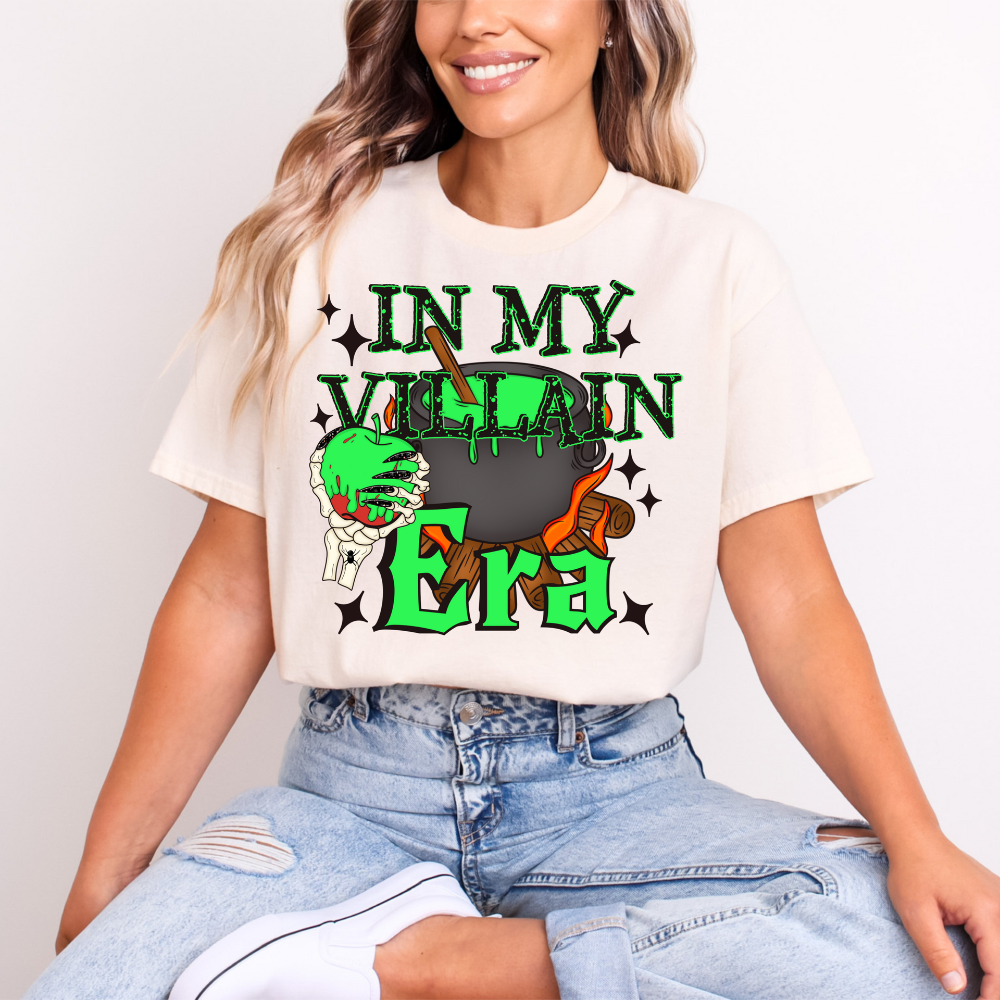 "In My Villain Era" T-Shirt - Witchy Cauldron Poison Apple Graphic Tee image 0