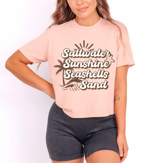 Saltwater Sunshine Seashells Sand Boxy Tee image 0