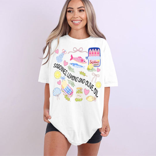 Sardines, Lemons and Olive Oil Graphic Tee