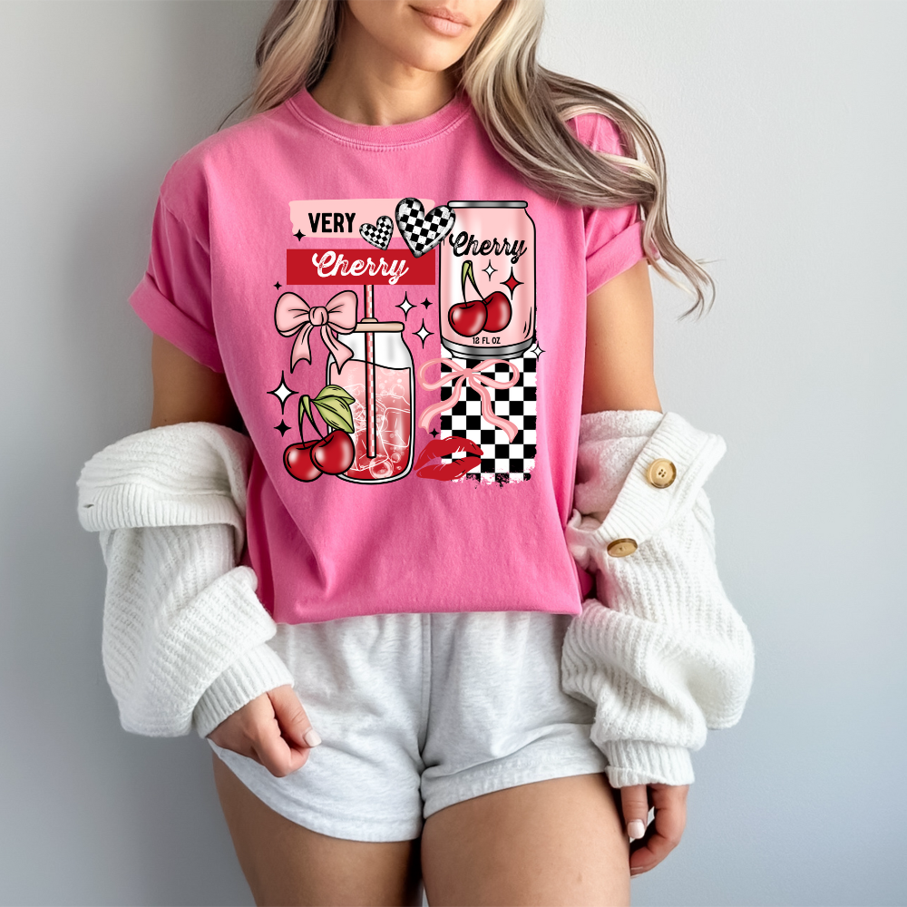 Sweet & Chic "Very Cherry" Retro Soda Pop Tee image 0