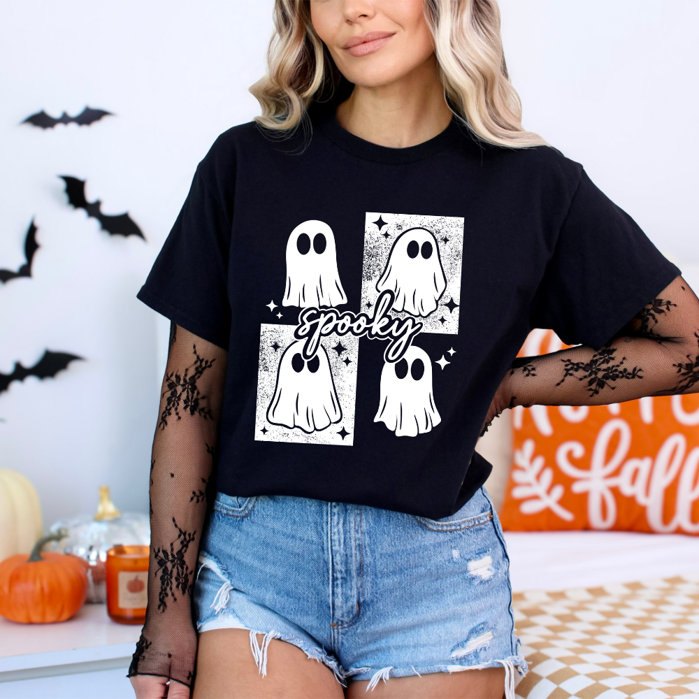 Friendly Ghosts Halloween Tee | Adorable Spirit Squad Graphic Shirt image 0