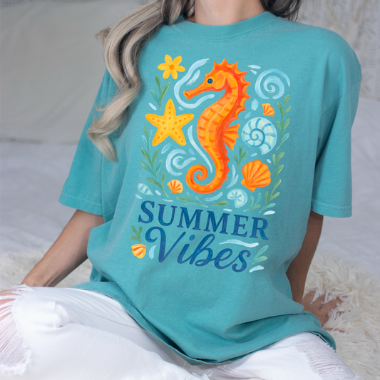 Seahorse Summer Vibes Tee image 0