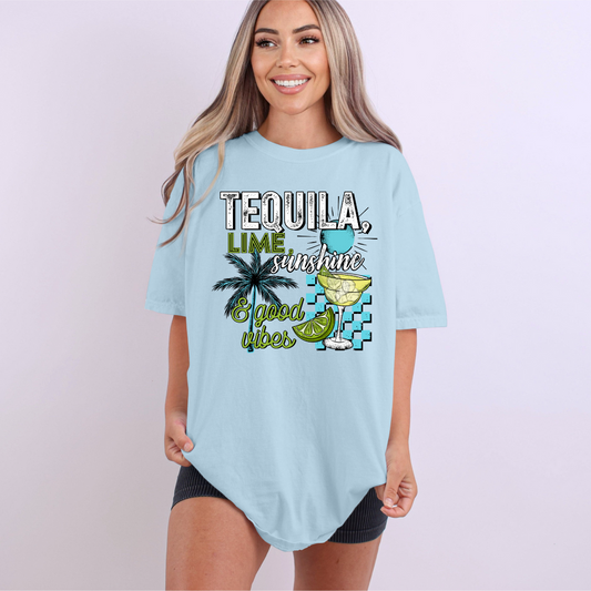 Tequila Lime Sunshine & Good Vibes Tee image 0