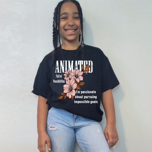 "Animated" Empowering Graphic T-Shirt | Tees for Kids, Teens