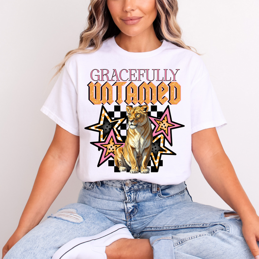 Gracefully Untamed Lioness Tee | Official Boutique Merch | Empowering Edgy Women's T-Shirt