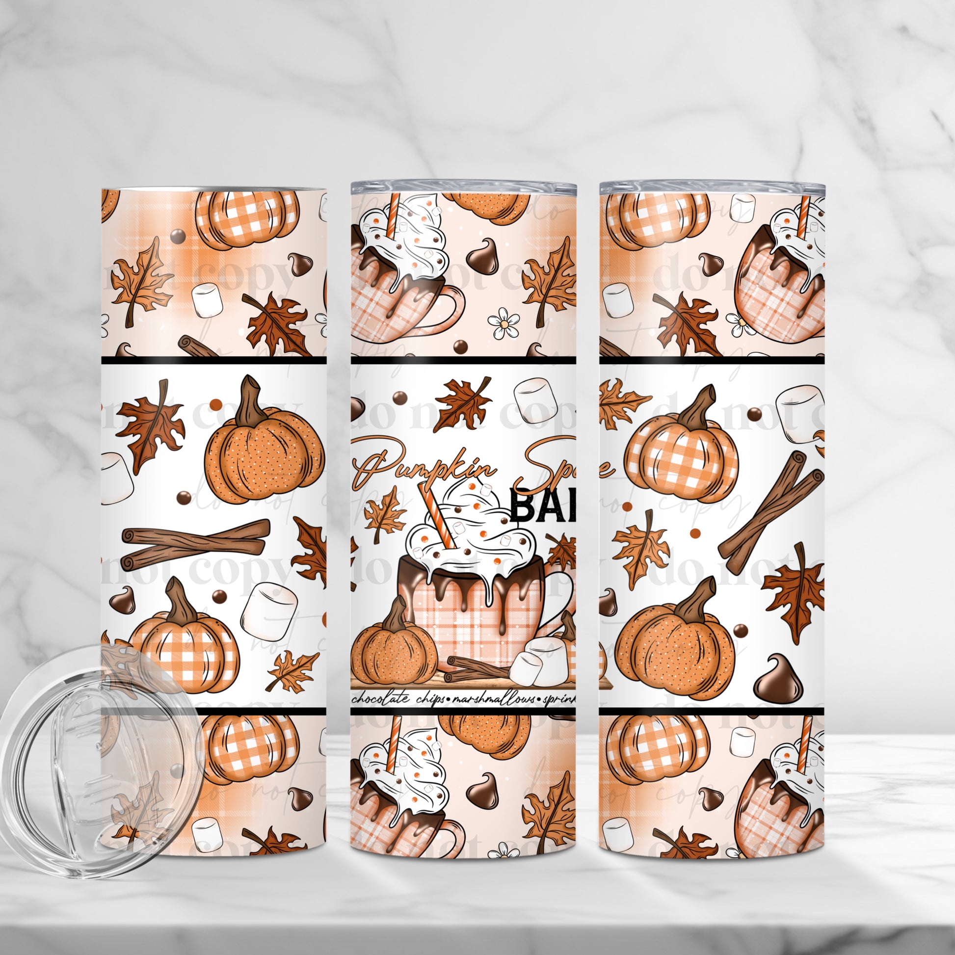 "Pumpkin Spice Bar" 20oz Tumbler | Cozy Plaid Autumn Drinkware