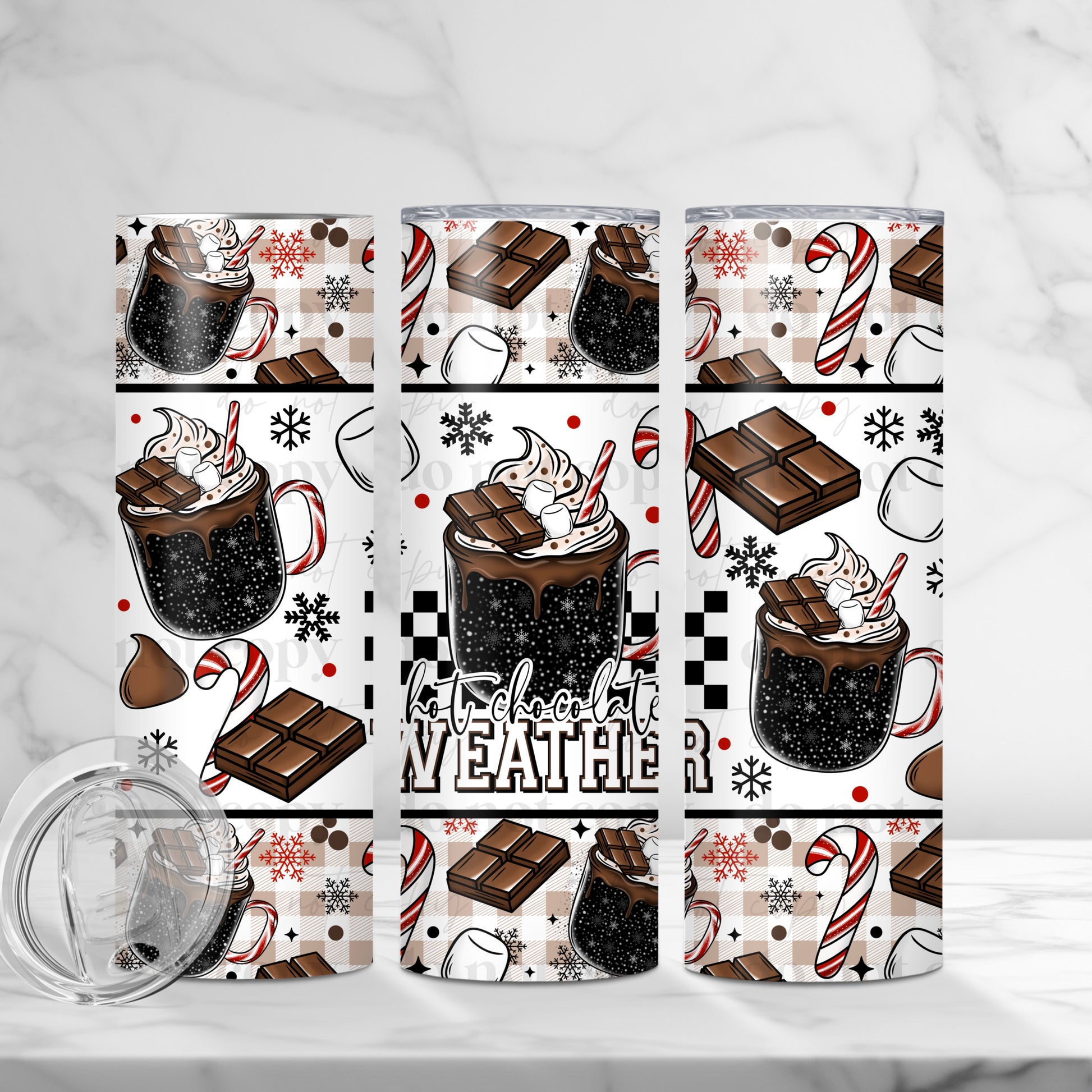 "Hot Chocolate Weather" 20oz Sublimated Stainless Steel Winter Comfort Tumbler