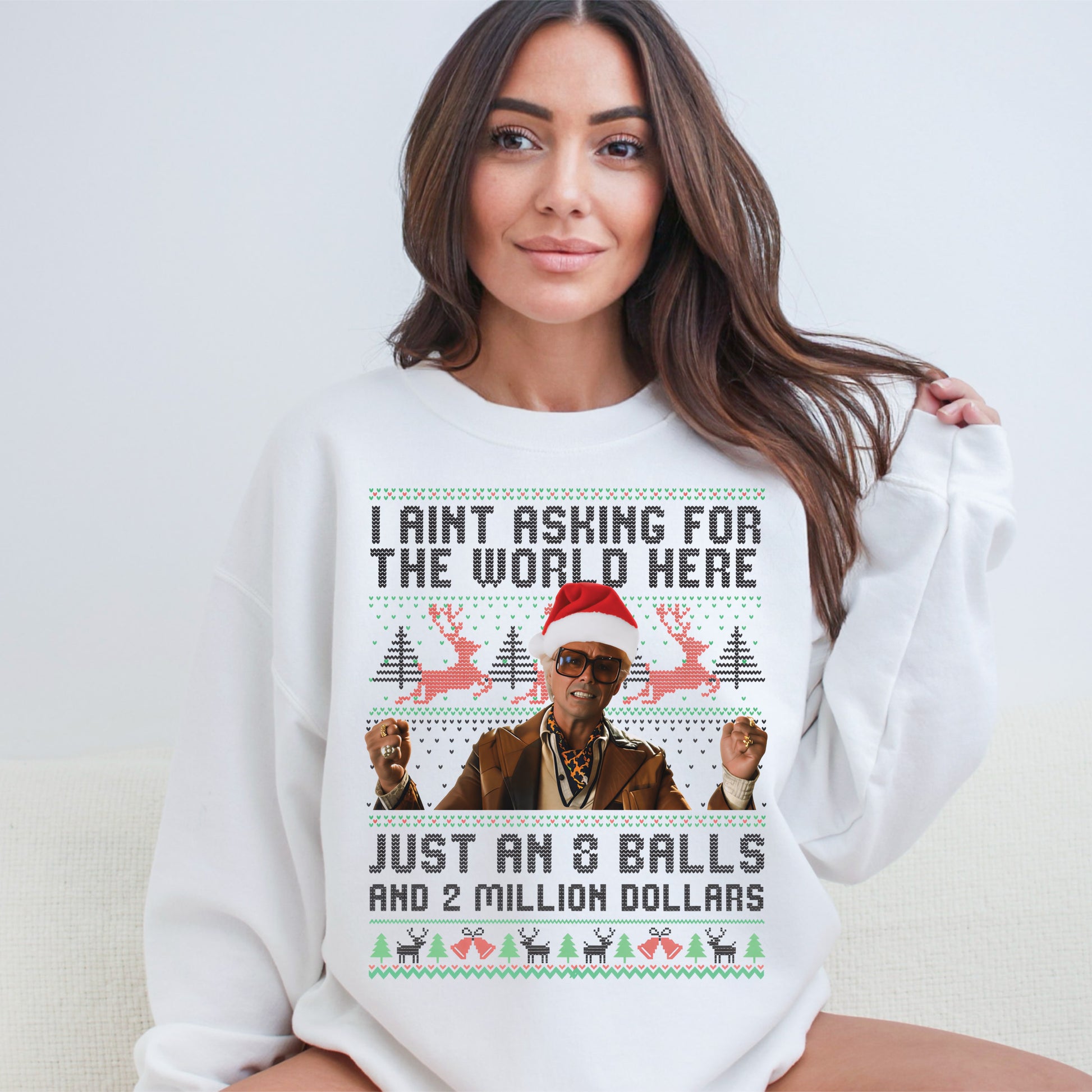 Funny Christmas Movie Quote Sweatshirt | “I Ain’t Asking for the World” Holiday Crewneck | Cozy Christmas Pullover