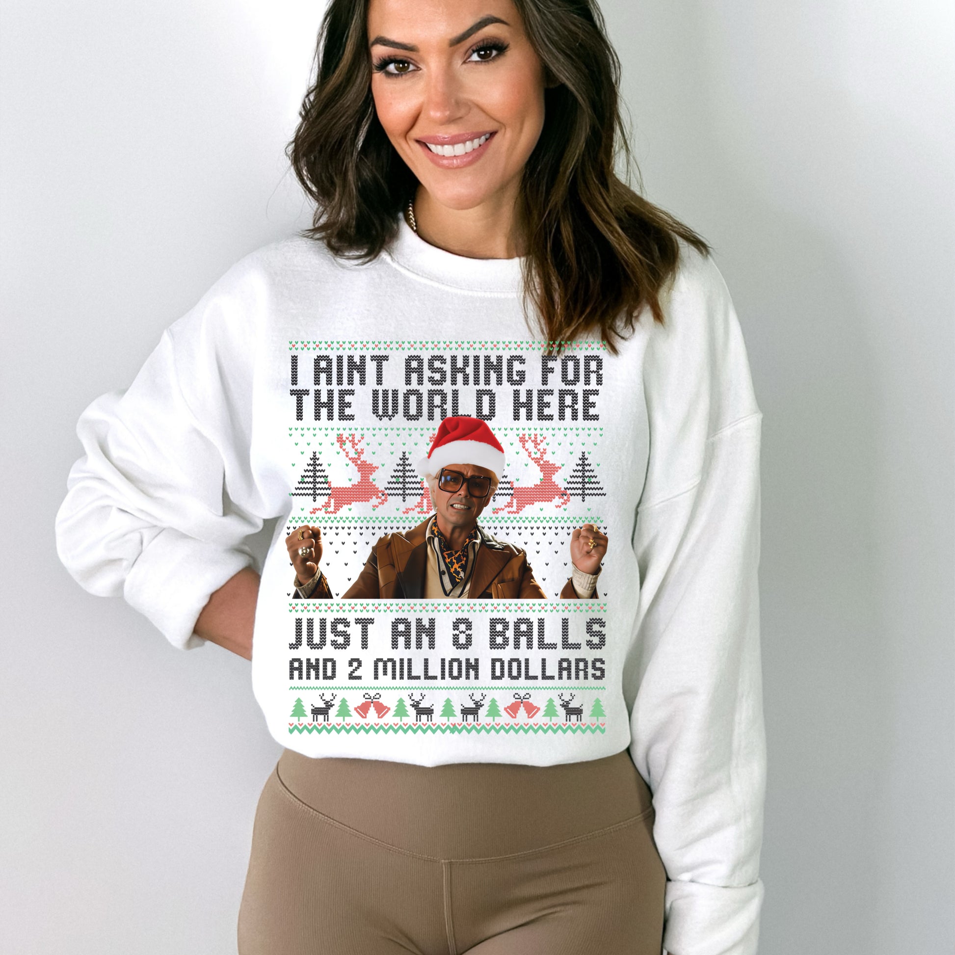 Funny Christmas Movie Quote Sweatshirt | “I Ain’t Asking for the World” Holiday Crewneck | Cozy Christmas Pullover