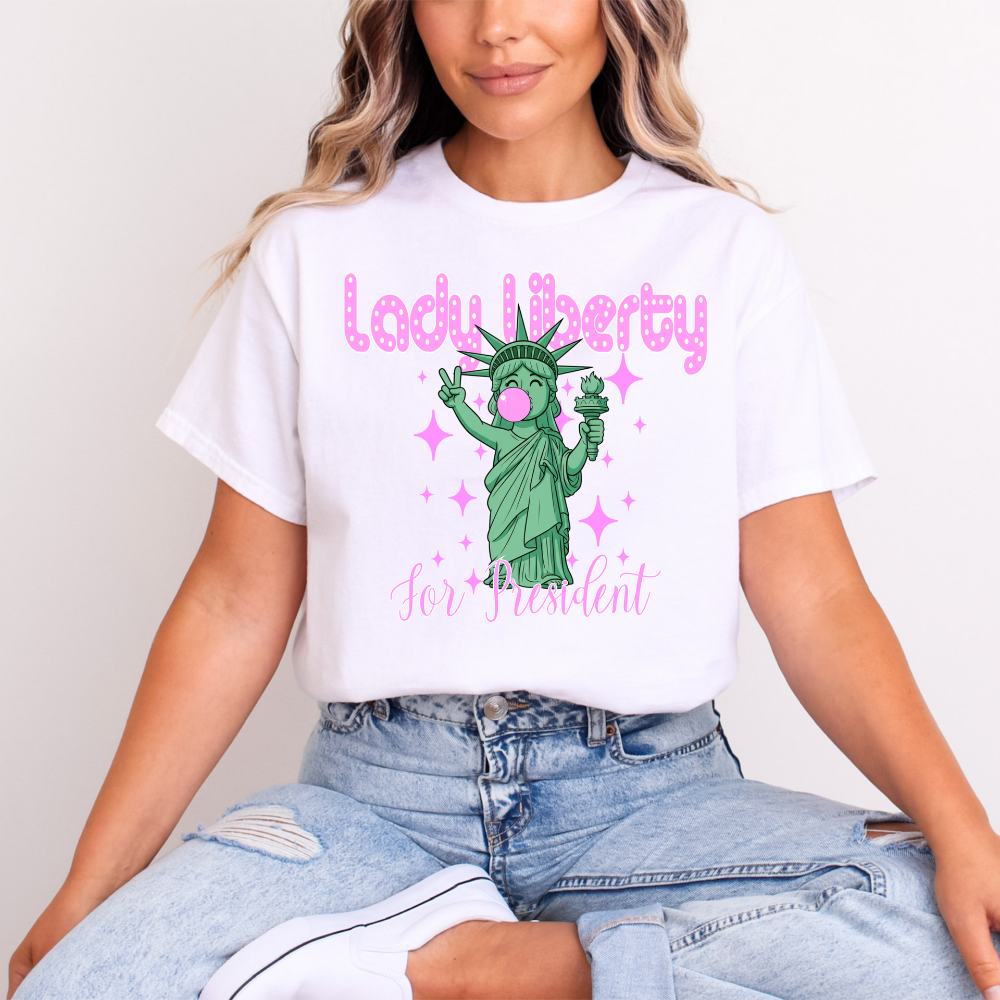 Lady Liberty for President Patriotic Graphic Tee image 0
