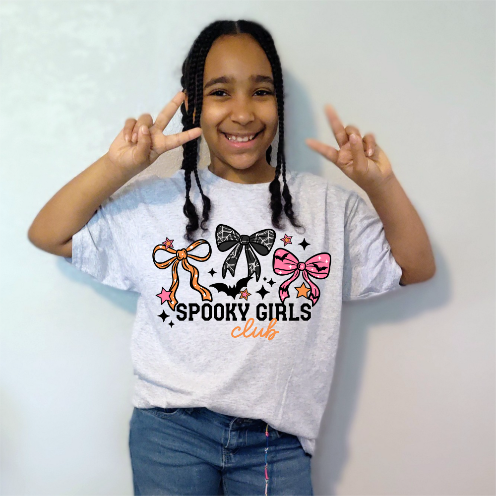 "Spooky Girls Club" T-Shirt | Halloween Graphic Tee | Girls' Friendship Tee